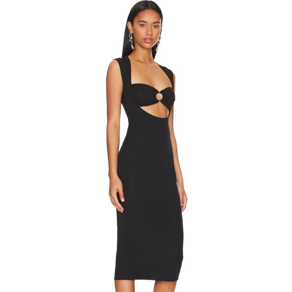 Revolve NBD Kordyn Midi Dress in Black NWT Size MEDIUM Sexy LBD